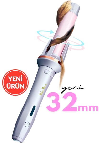 Renkli Otomatik Saç Maşası, Kalın Su Dalgası, 32MM, Şık ve Kullanışlı Tasarım