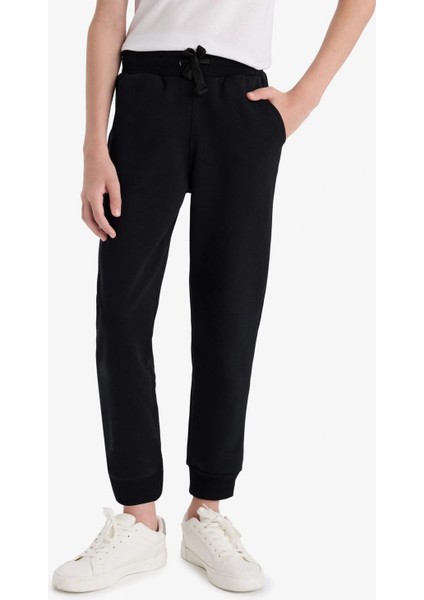 W0773 Siyah Erkek Çocuk Beli Paçası Lastikli Okul Eşofman Altı fırsatları