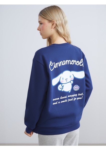 Yeni Sezon Cinnamaroll Baskılı Oversize Kadın Kalın Sweatshirt