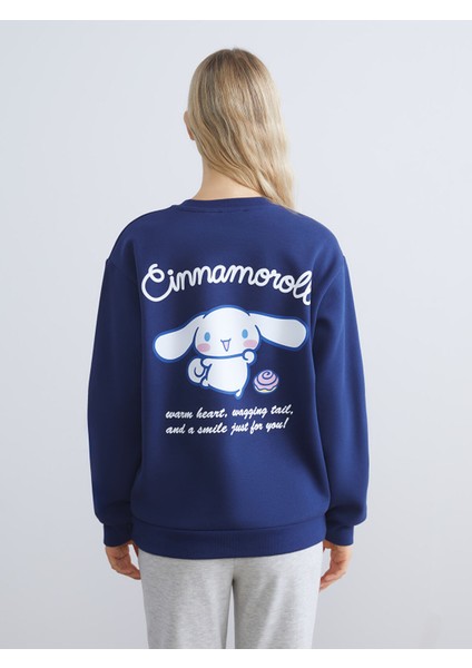 Yeni Sezon Cinnamaroll Baskılı Oversize Kadın Kalın Sweatshirt fırsatları