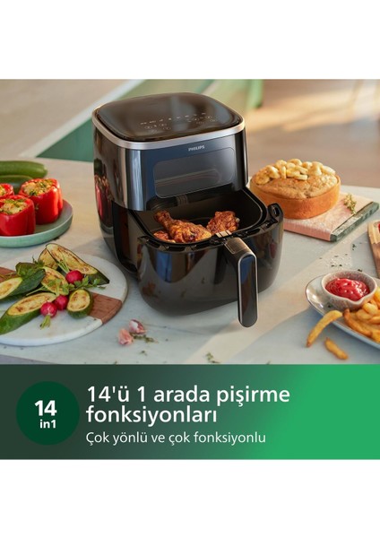 Akıllı Fritöz 14 Fonksiyon, Pencereli, 5.6lt, Siyah, Yüksek Performans fiyatları