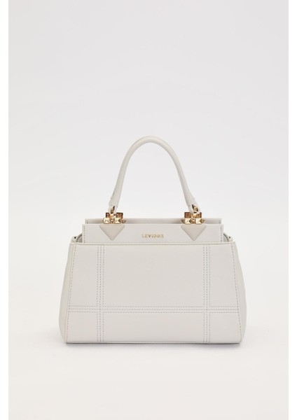 A.gri Şerit Dikiş Model El Çantası