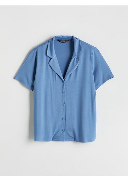 Yeni Sezon Gömlek Yaka Kadın Pijama Üstü