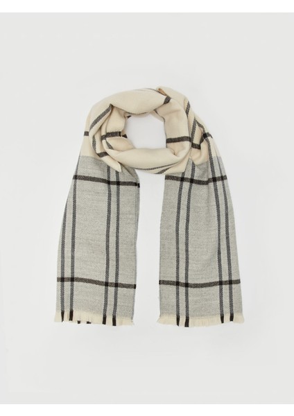 Yeni Sezon Ekose Desenli Kadın Triko Atkı