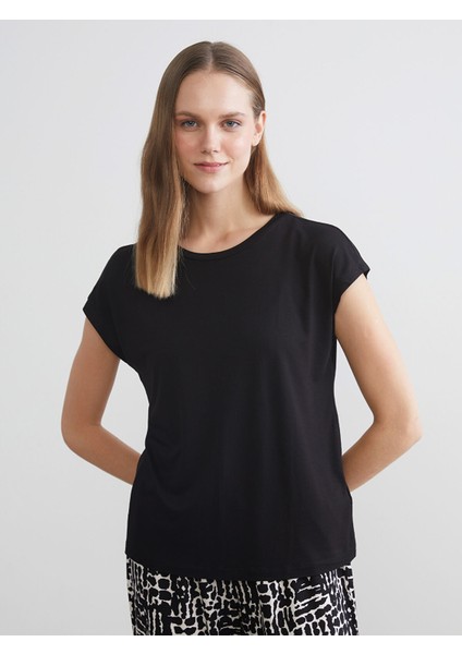 Yeni Sezon Bisiklet Yaka Desenli Kadın Pijama Takımı modelleri