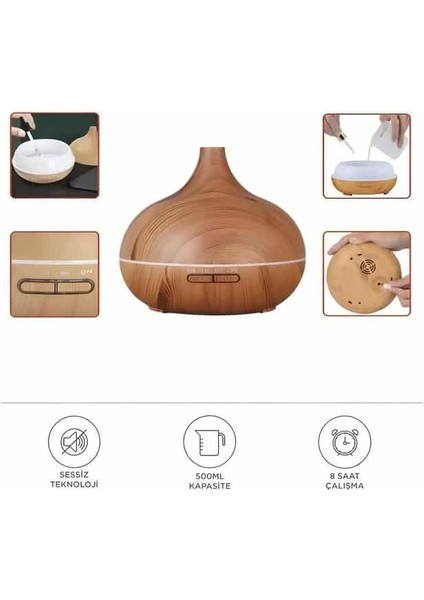 Hava Nemlendirici Aromatik Oda Buhar Difüzörü LED Işıklı Buhar Makinası modelleri