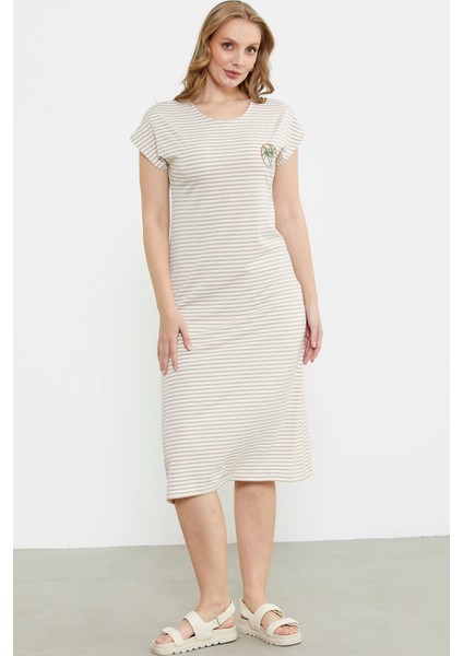 Sementa 77489 Nakış Detaylı Marine Penye Elbise modelleri