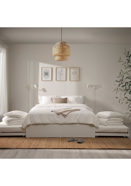 Çift Kişilik Karyola, Beyaz, 160X200 Cm, 2 Alt Karyolalı fiyatları