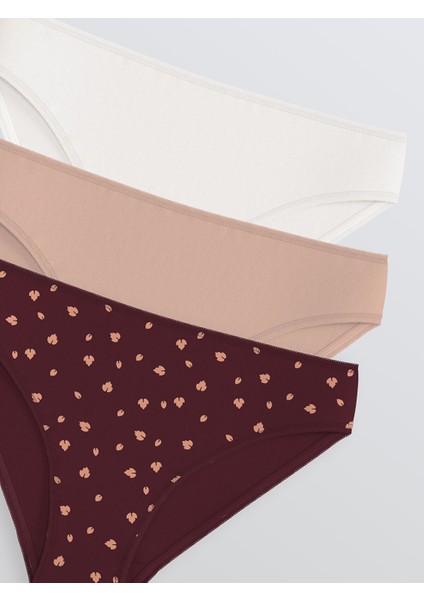 Yeni Sezon Baskılı Bikini Külot 3'lü modelleri