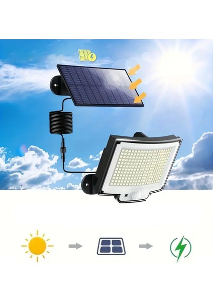 Güneş Enerjili, Hareket Sensörlü, 228 Boncuk LED Aydınlatma / GT-SL33