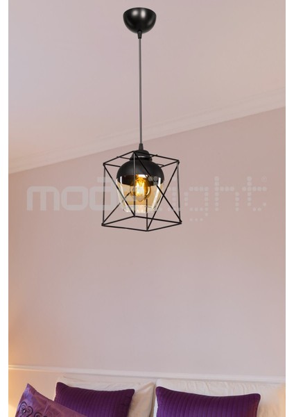 Şık Siyah Tekli Sarkıt Aydınlatma Parçası