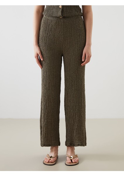 Yeni Sezon Beli Lastikli Dokulu Kadın Pantolon fiyatları