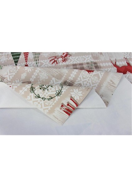 Elyaf Astarlı Silinebilir Pvc Muşamba Masa Örtüsü Noel Geyik fırsatları