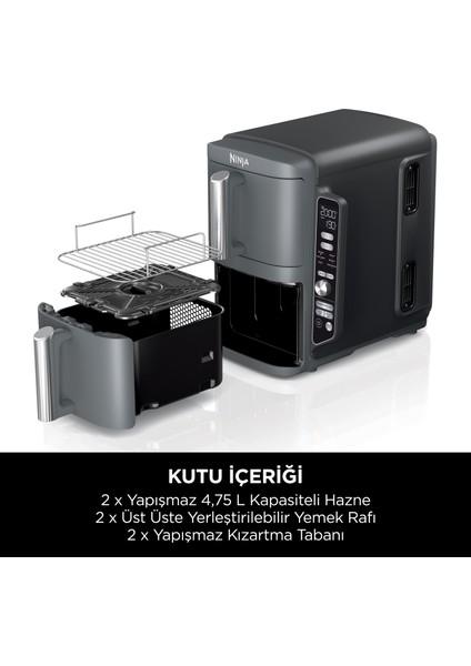 Doublestack Xl 9.5l Çift Hazneli Az Yağlı Pişirici fiyatları