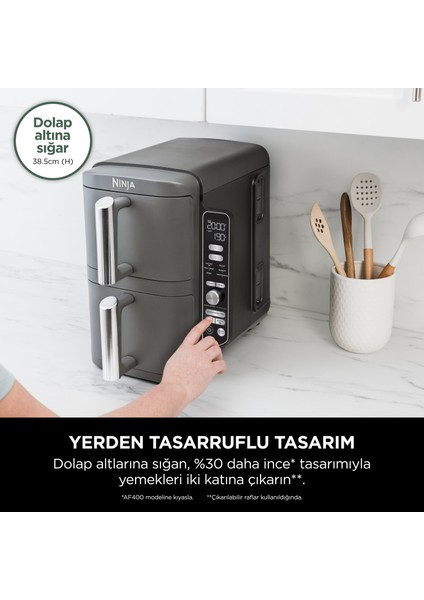 Doublestack Xl 9.5l Çift Hazneli Az Yağlı Pişirici