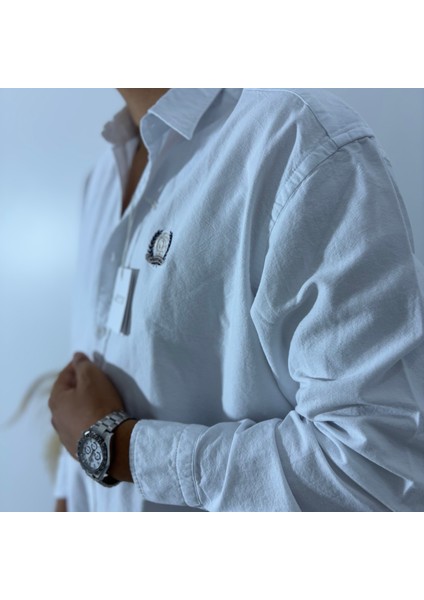 Heritega Nakışlı Oversize Gömlek modelleri