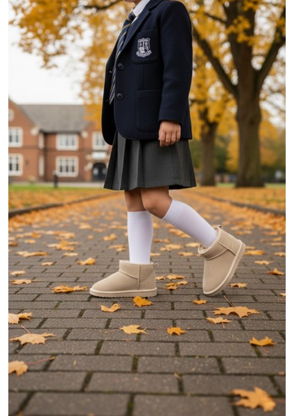 Frozie Çocuk Kalın Taban Içi Tüylü Günlük Mini Yarım Bot