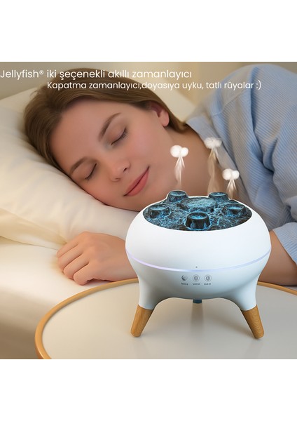Esansiyel Yağ Difüzörü 250ML Soğuk Sis Difüzörü Denizanası Sis Volkan Gece Lambası Büyük Sis Hacmi