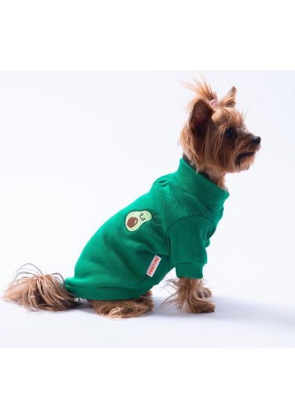 Yeşil Avocado Avokado Nakışlı Esnek Kedi Köpek Sweat- Kedi Köpek Kıyafeti fırsatları