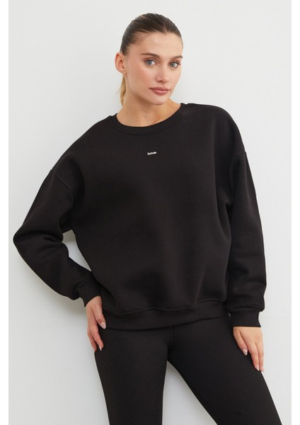 Love Aksesuarlı Bisiklet Yaka Oversize Sweatshirt