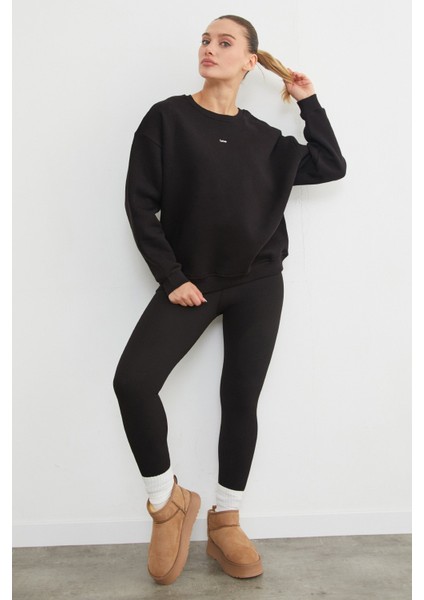Love Aksesuarlı Bisiklet Yaka Oversize Sweatshirt indirimleri