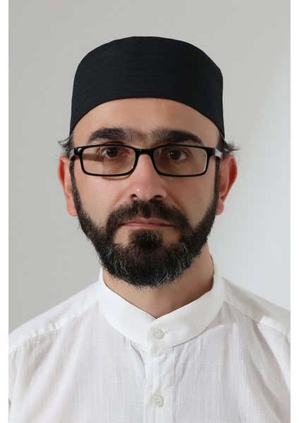 Elif Vav Nakışlı Kalıp Namaz Takkesi - Siyah fırsatları