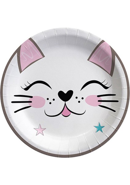 Miss Cat Temalı Doğum Günü Tabağı - 8’li Set