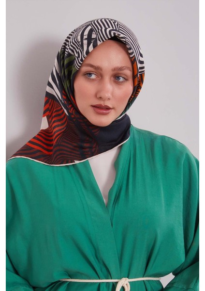 Krem Hologram Desen Pamuk Eşarp fiyatları