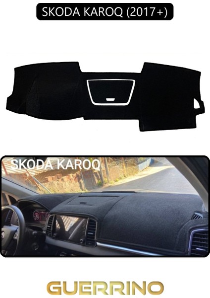 Skoda Karoq 2017+TORPİDO Koruma Halısı Siyah Kenar
