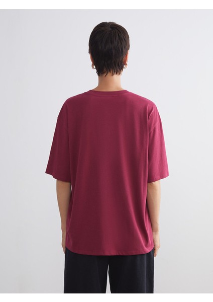 Yeni Sezon San Marino Baskılı Oversize Kadın Tişört fırsatları