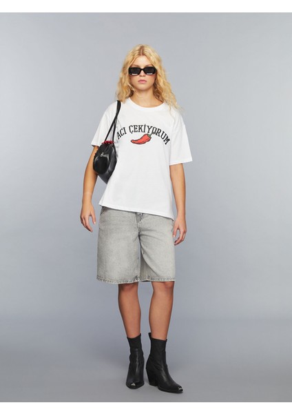 Yeni Sezon Bisiklet Yaka Slogan Baskılı Kadın Tişört fiyatları