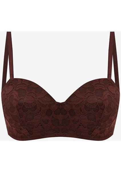 Yeni Sezon Balenli Dolgusuz Dantelli Straplez Sütyen