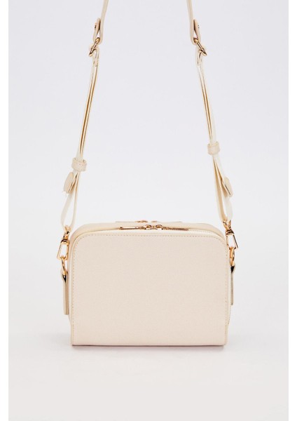 Krem Çift Fermuarlı Ayarlanabilir Omuz Çantası fırsatları