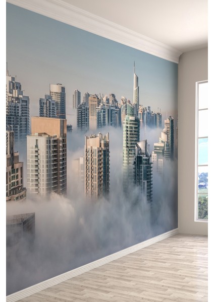 Cityscape Bulutların Üzerinde Şehir Manzaralı Tekstil Duvar Kağıdı fiyatları