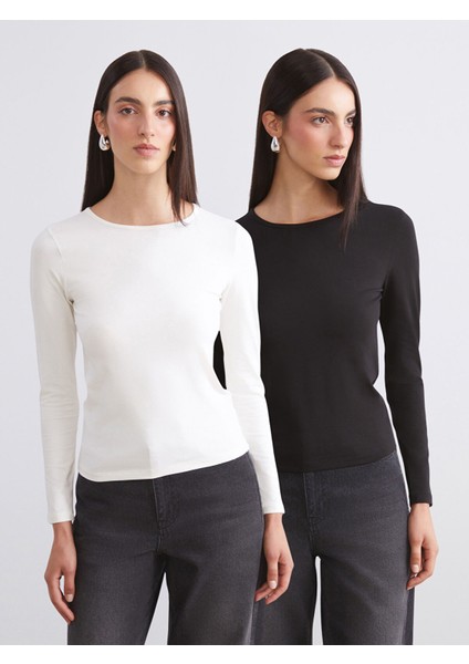 Yeni Sezon Bisiklet Yaka Kadın Body 2'li