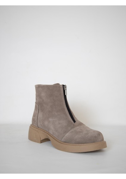 217451115-32 Zenne Kadın Bot Vizon Deri Süet modelleri