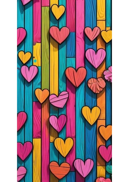 Çocuk Odası Kreş Renkli Kalpler Ev Duvar Salon Güzellik Salonu Ofis Dükkan Dekarasyon Kanvas Tablo fiyatları