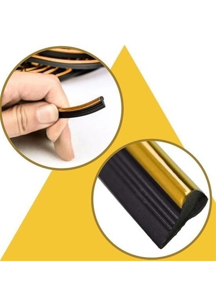 Buffer® Gold Araba Oto Trim Dekorasyon Şeridi Kauçuk Elastik Kolay Kurulum 5 Metre Şerit Bant fiyatları