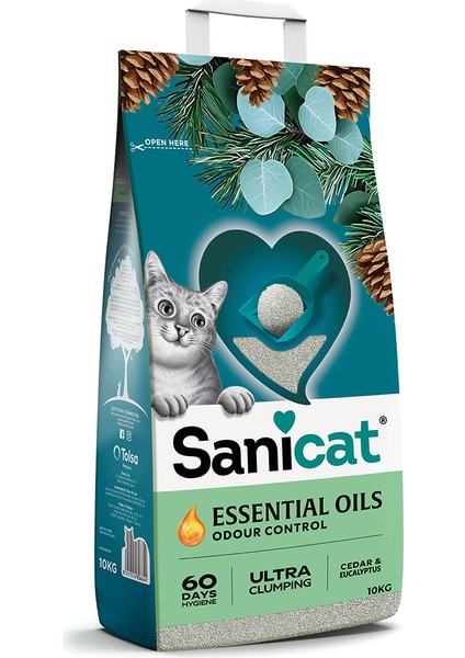 Essential Oils Sedir ve Okaliptus Kokulu Kedi Kumu 10 kg