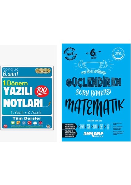 6. Sınıf Yazılı Notları 1. Dönem 1 ve 2. Yazılı ve Ankara Yayıncılık 6. Sınıf Matematik Güçlendiren Soru Bankası