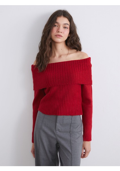 Yeni Sezon Kayık Yaka Kadın Triko Kazak