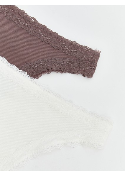 Yeni Sezon Dantel Detaylı Brazilian Külot 2'li modelleri