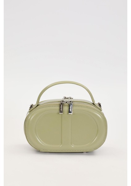 Yeşil Çift Fermuarlı El Çantası