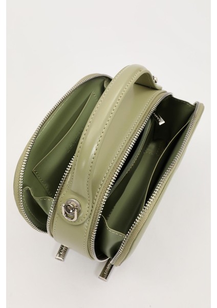 Yeşil Çift Fermuarlı El Çantası modelleri