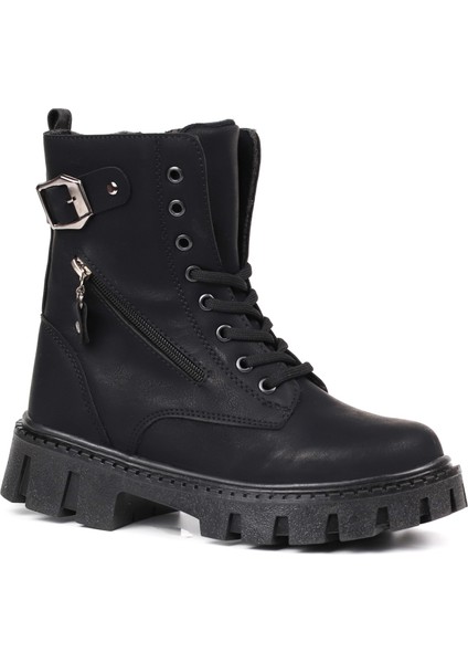 Kadın Siyah Postal Bot – Kalın Taban Fermuarlı Bağcıklı Tokalı Rahat Günlük Şık ve Dayanıklı modelleri