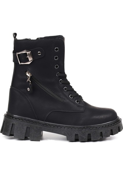 Kadın Siyah Postal Bot – Kalın Taban Fermuarlı Bağcıklı Tokalı Rahat Günlük Şık ve Dayanıklı fırsatları