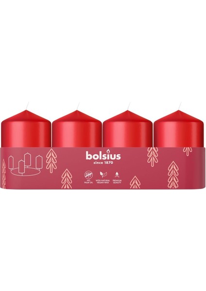 Sütun Blok Mum, 7 Saat Yanma Süreli, 60/40MM (4'lü Paket)
