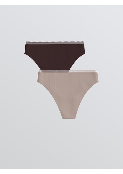 Yeni Sezon Düz Lazer Kesim Brazilian Külot 2'li fiyatları