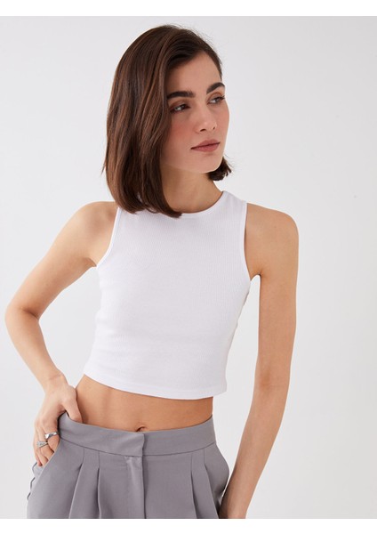 Yeni Sezon Kadın Bisiklet Yaka Düz Crop