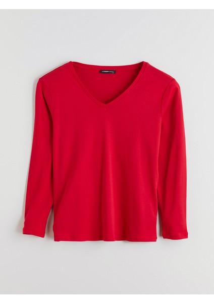 Yeni Sezon V Yaka Kadın Tişört